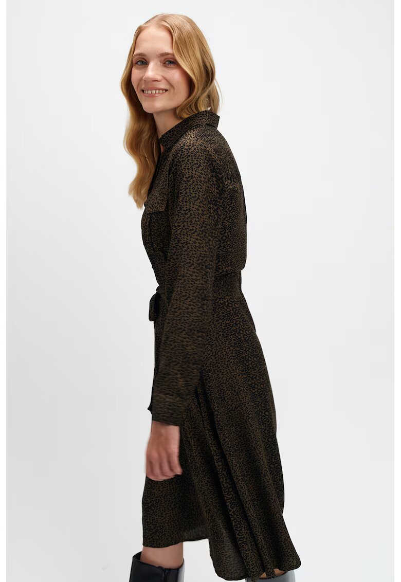 Top Secret Rochie-camasa cu cordon - Negru/Verde padure