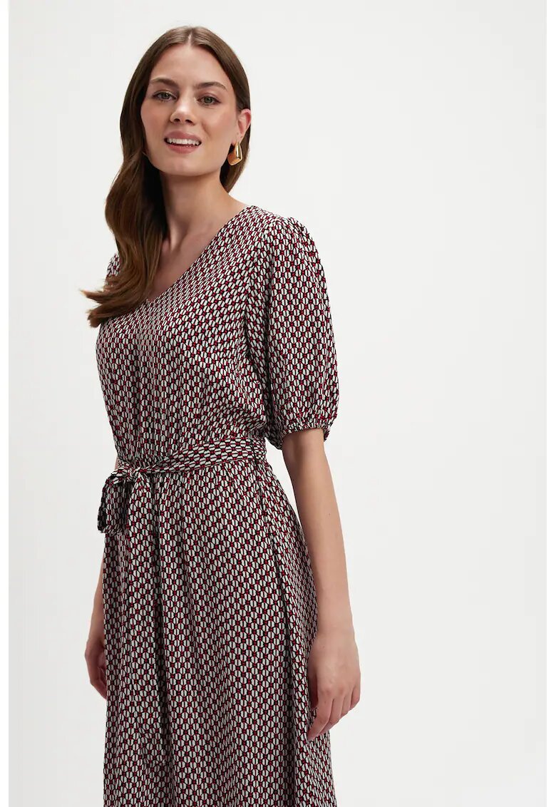 Top Secret Rochie midi cu model si decolteu in V - Alb/Negru
