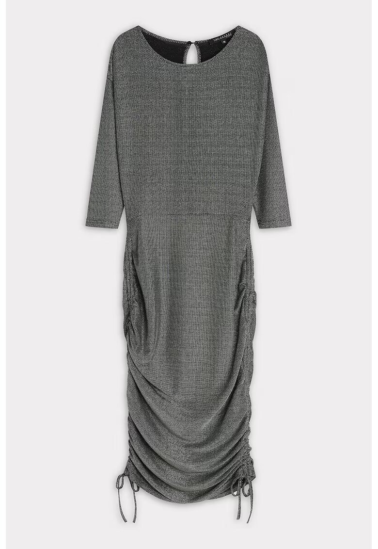 Top Secret Rochie midi cu snururi laterale - Gri inchis melange