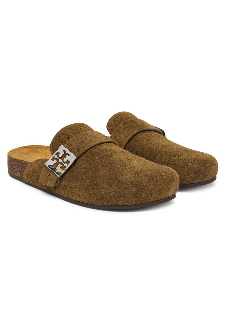 Tory Burch Saboti dama Mellow Mule - piele naturala - Wild Olive/Silver