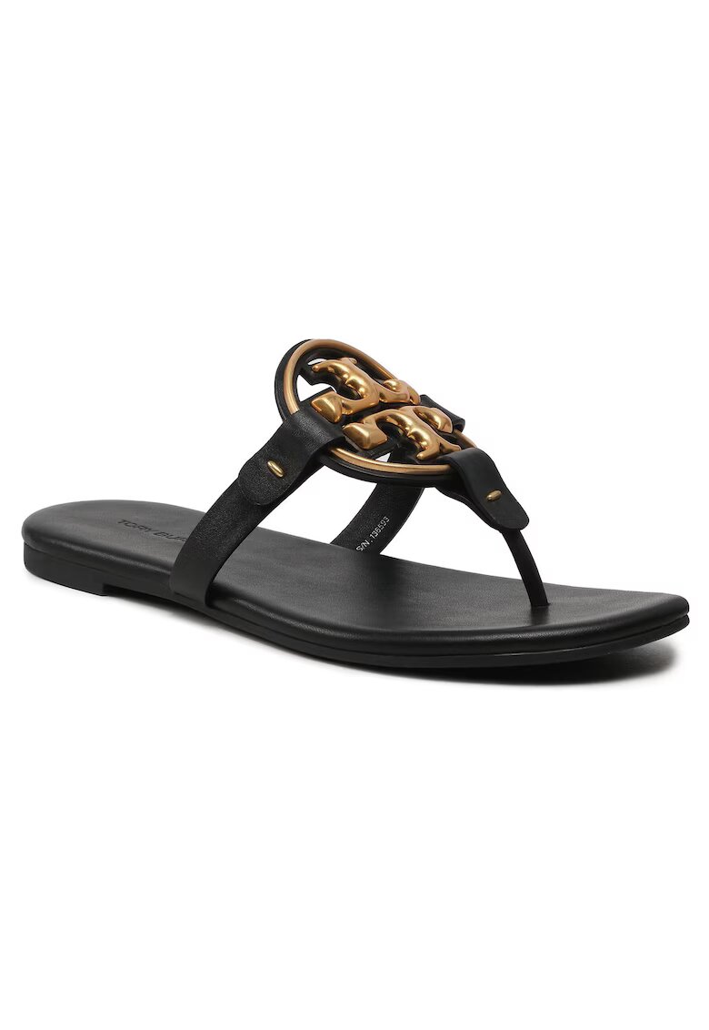 Tory Burch Slapi dama - Perfect Black 006 - piele naturala - Metal Miller -