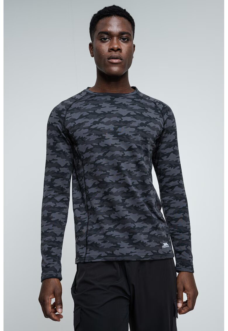 Trespass Bluza termica cu imprimeu camuflaj Arno - Negru/Gri inchis