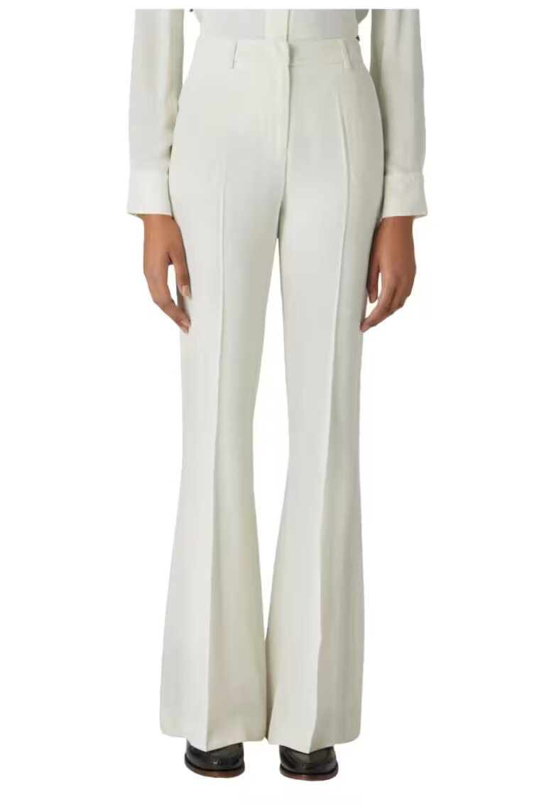 Tru Trussardi Pantaloni dama - Lana/Viscoza - Ecru -