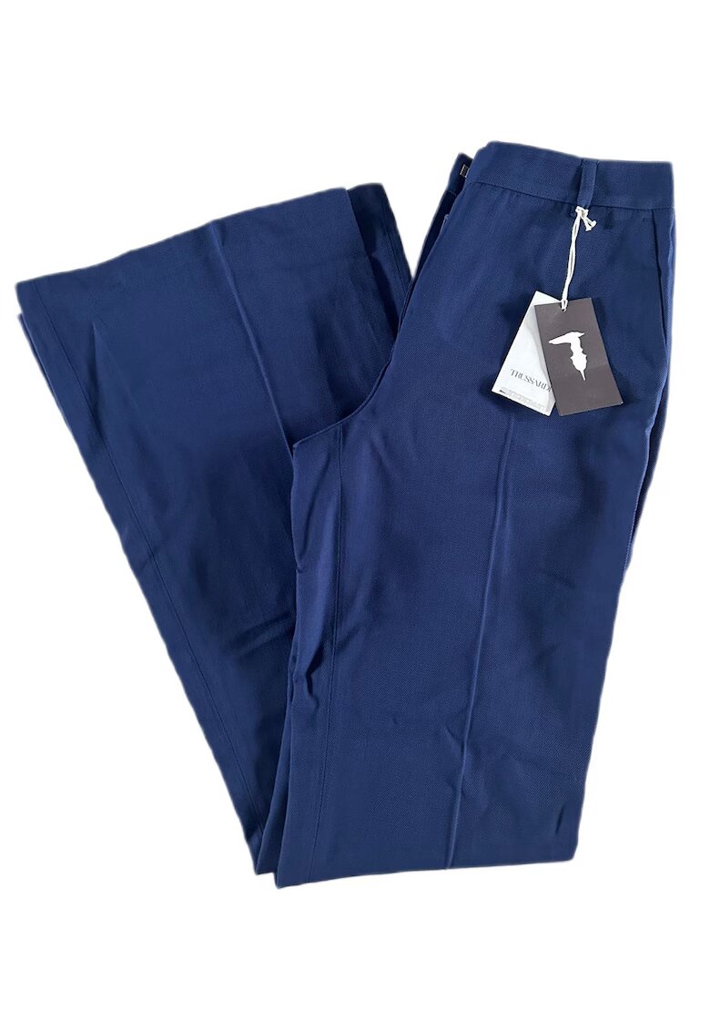 Tru Trussardi Pantaloni dama - Viscoza/Lana - Bleumarin