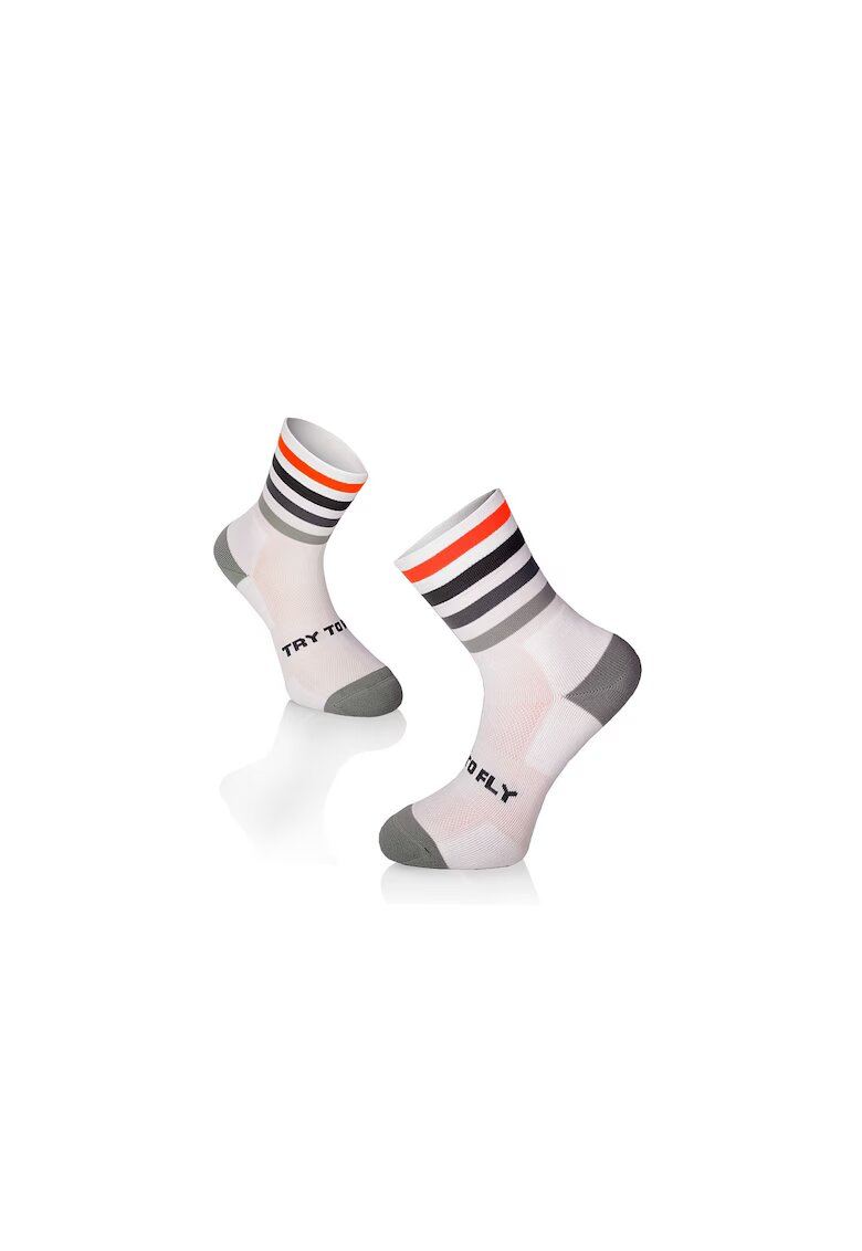 Try To Fly Sosete pentru alergat -RUNNING MICROLON SOCKS White - Gray