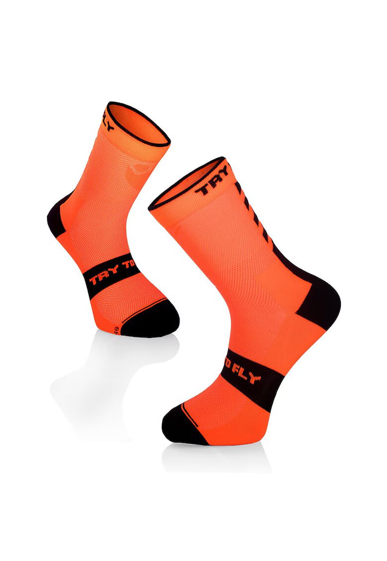 Try To Fly Sosete pentru ciclism CYCLING SOCKS Fluo Orange
