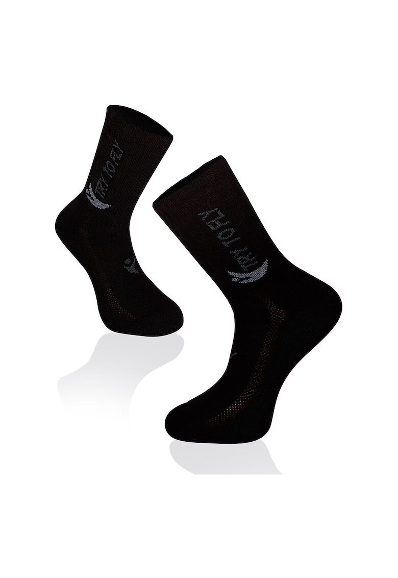 Try To Fly Sosete pentru tenis Cotton Black