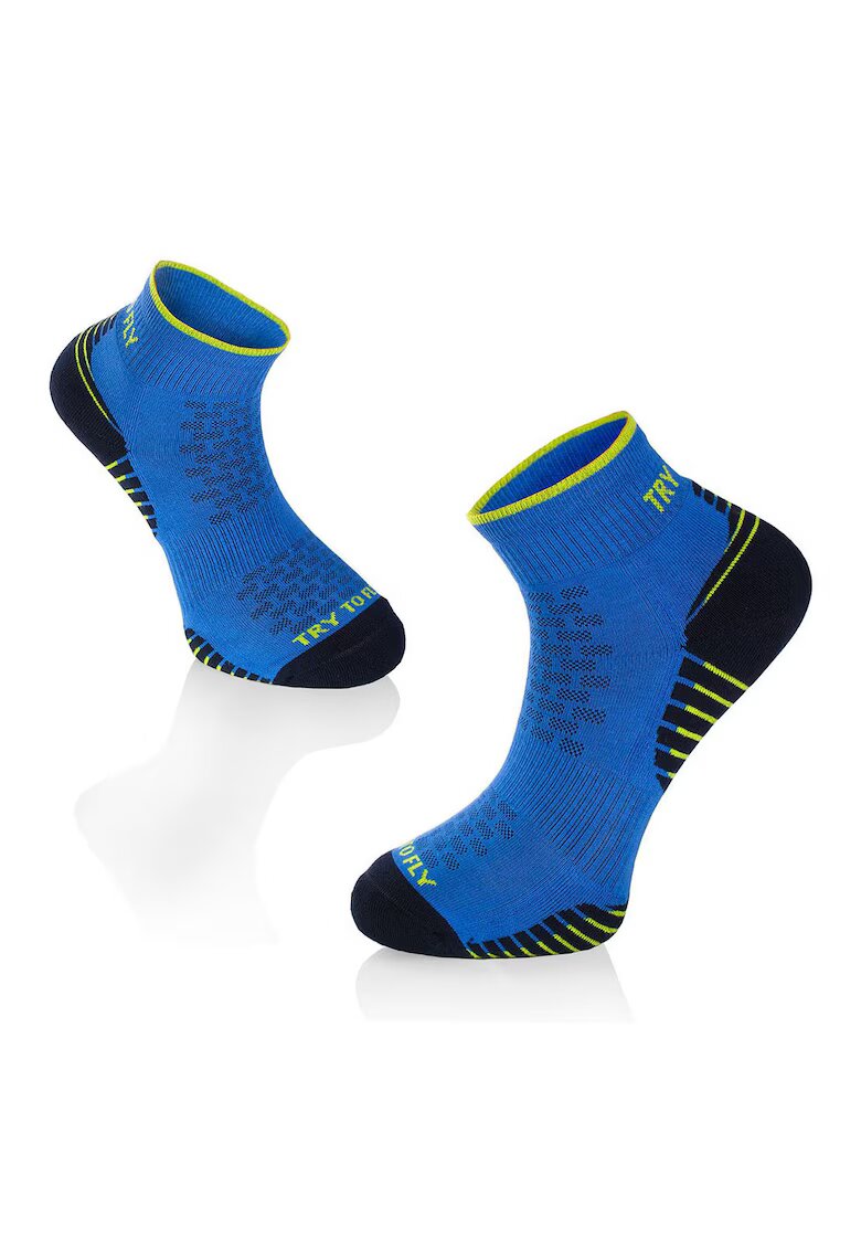 Try To Fly Sosete scurte - pentru alergat din bumbac organic RUNNING ANKLE SOCKS Dark Blue