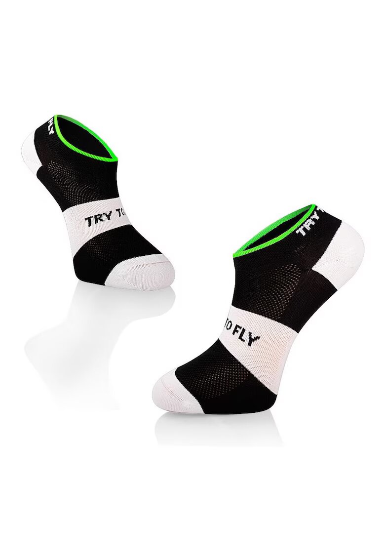 Try To Fly Sosete scurte pentru ciclism - CYCLING SNEAKER SOCKS Meryl® Skinlife Black-White