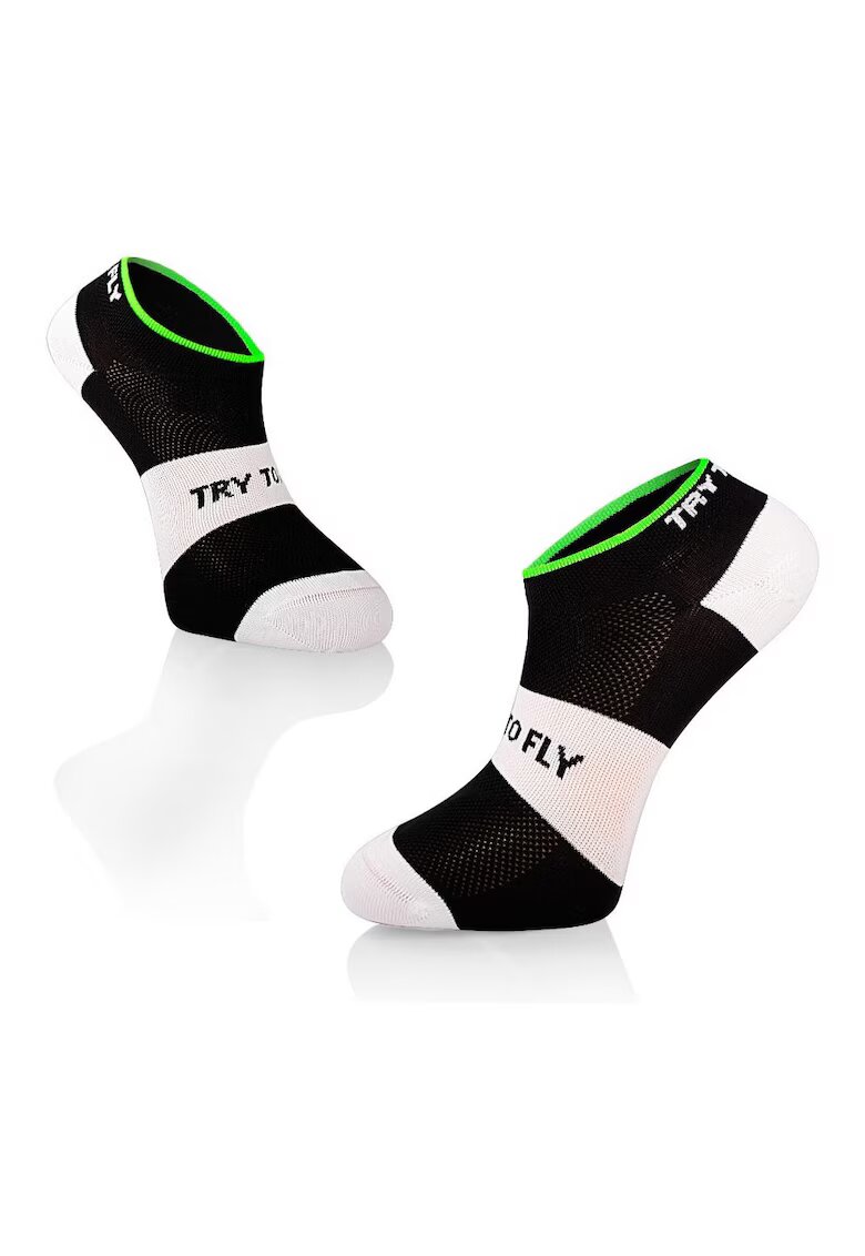 Try To Fly Sosete scurte pentru ciclism CYCLING SNEAKER SOCKS Meryl® Skinlife Black-White