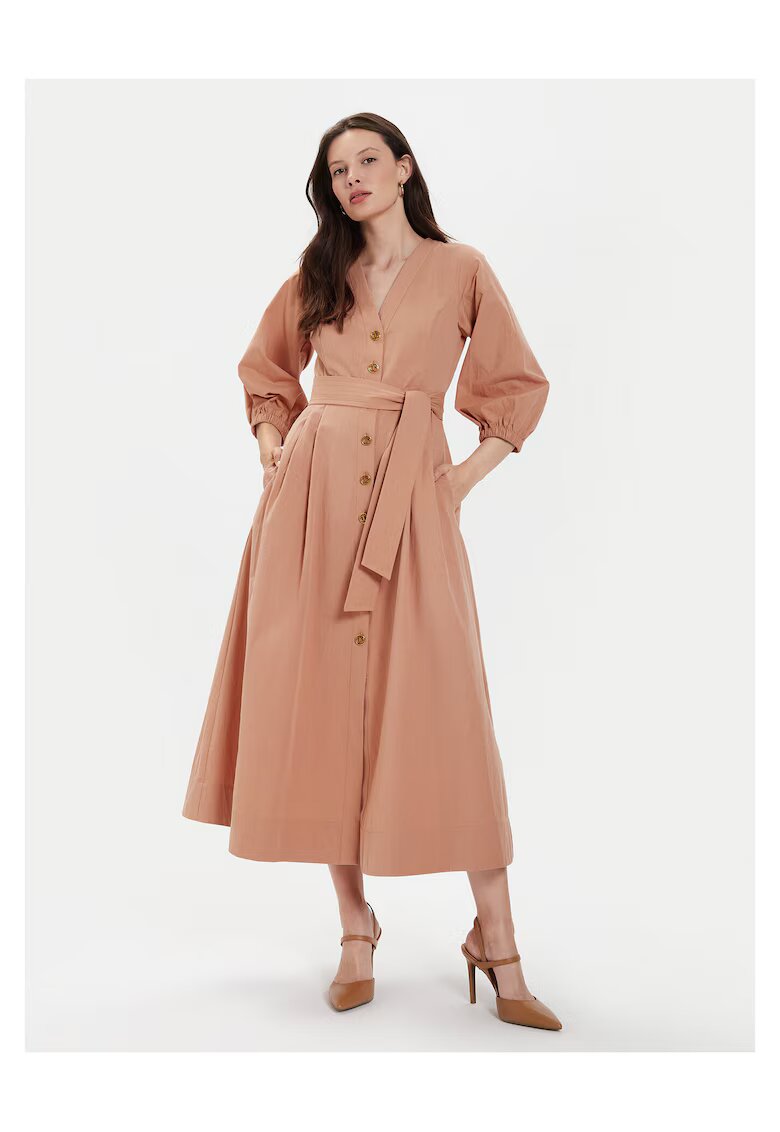 Twinset Rochie tip camasa portocalie