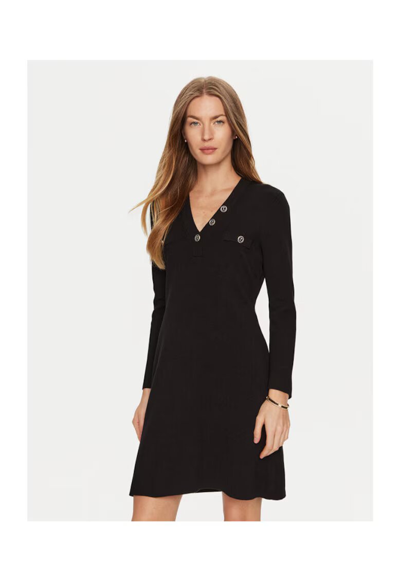 Twinset Rochie tricotata de dama negru - fabricata din material de calitate -