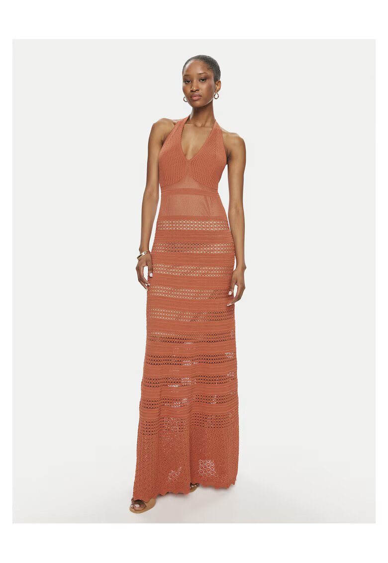 Twinset Rochie tricotata de dama portocalie -