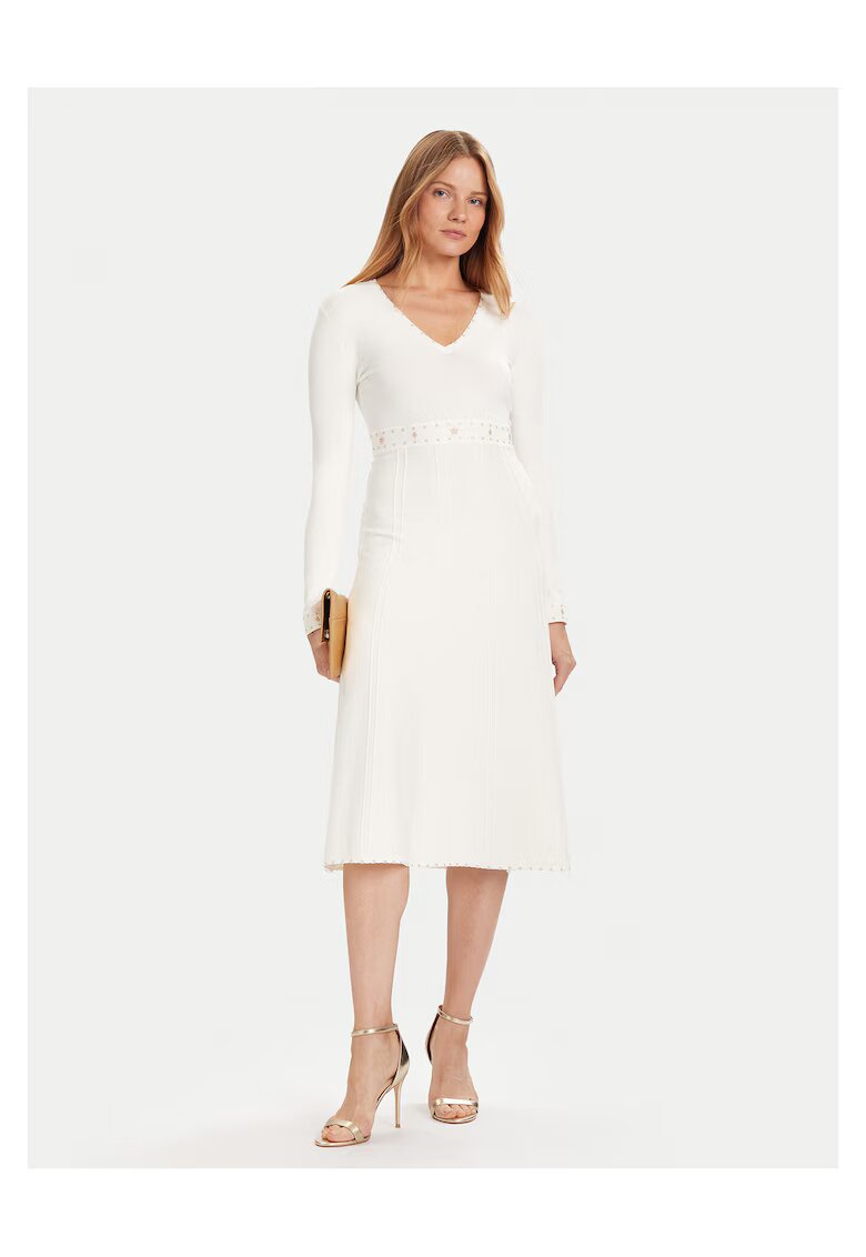 Twinset Rochie tricotata - ecru - femei