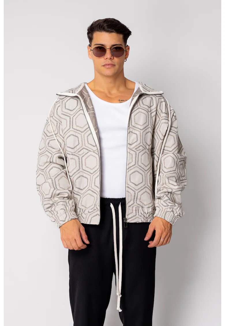 uFIT Hanorac cu fermoar si gluga Oversized 18921 - Bej