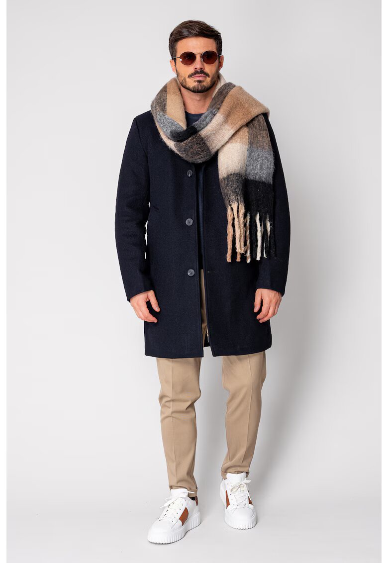 uFIT Palton lung cu nasturi Navy 18852 - Bleumarin