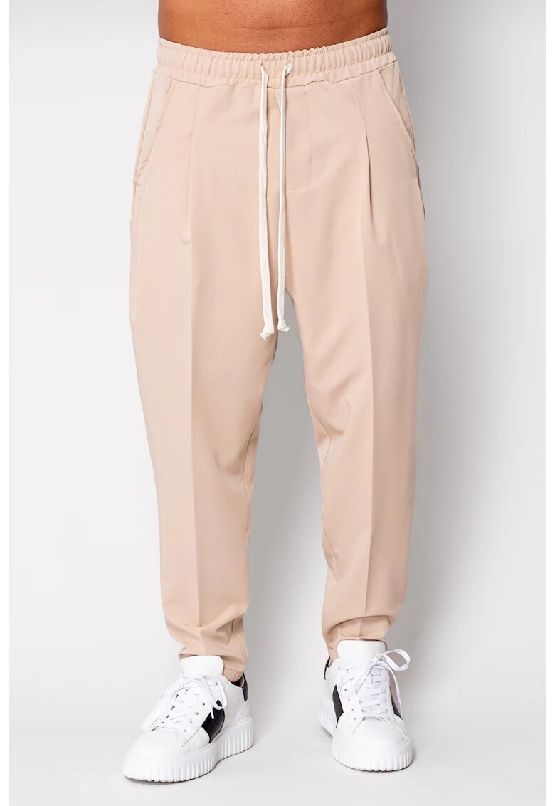 uFIT Pantalon lung larg cu snur Beige 19577 - Bej
