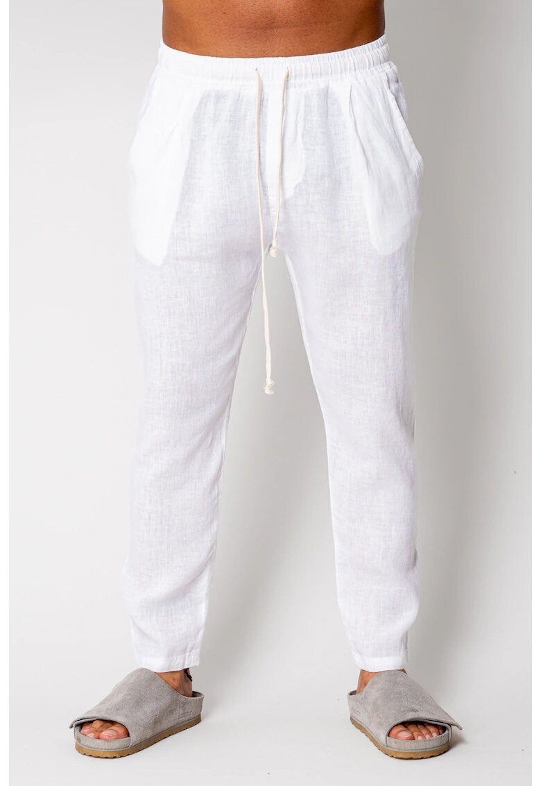 uFIT Pantaloni lung din 100% IN cu snur White I 17009 - Alb optic
