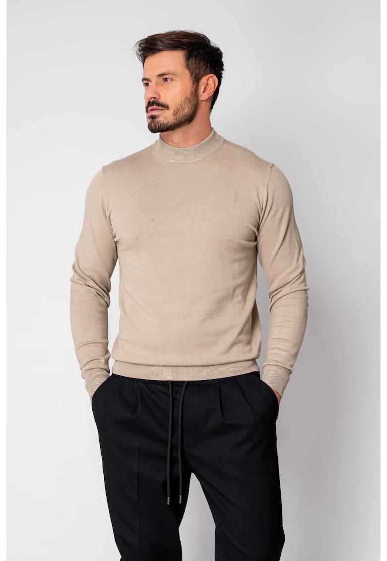 uFIT Pulover cu guler barbati Beige 19124 - Bej