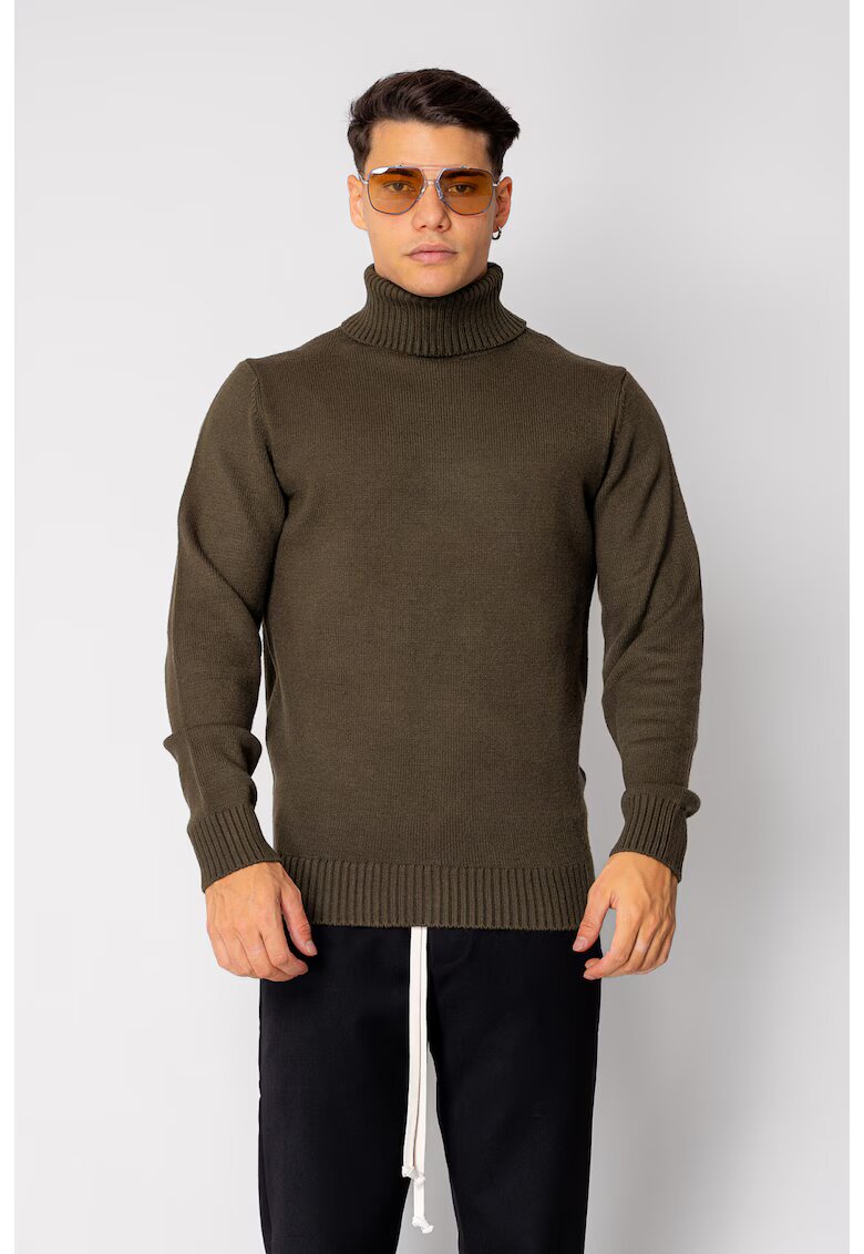 uFIT Pulover cu guler inalt Kaki 19077 - Kaki