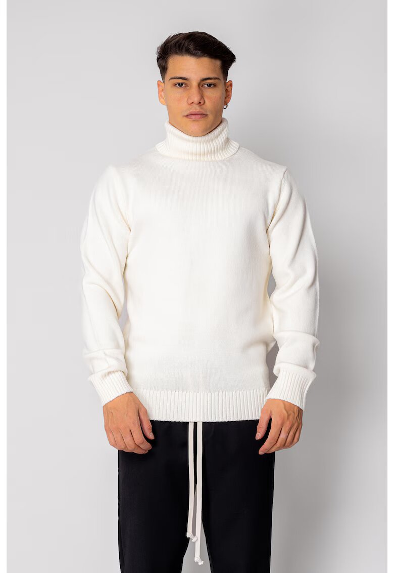 uFIT Pulover cu guler inalt Off White 19065 - Alb