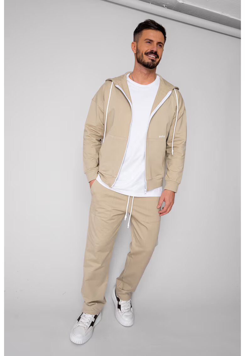 uFIT Set Loren din bumbac Jacheta si pantalon Dusty Grey 19297 - Gri