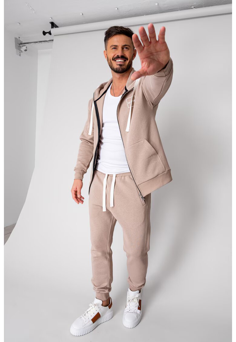 uFIT Set Rock hanorac cu fermoar si pantalon conic Taupe 18653 - Bej