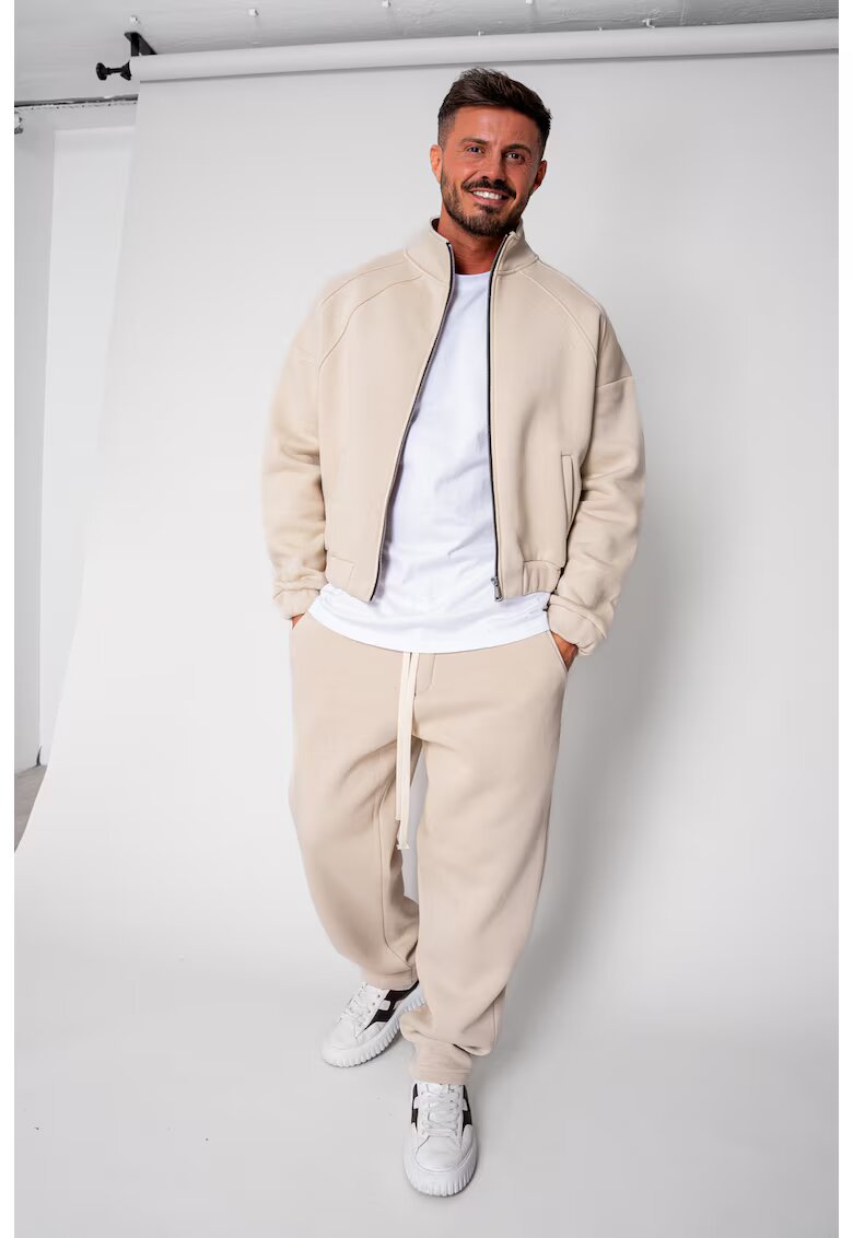 uFIT Set Winter Jacheta cu fermoar si pantalon drept Beige 19417 - Bej