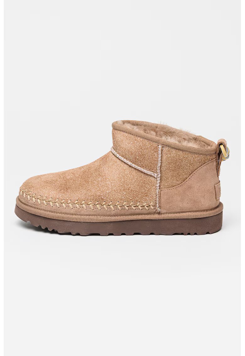 UGG Ghete slip-on de piele intoarsa Mini Biarritz - Roz prafuit
