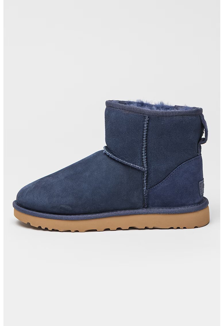 UGG Ghete slip-on din piele intoarsa cu finisaj rezistent la apa Classic Mini II - Albastru ultramarin/Bleumarin