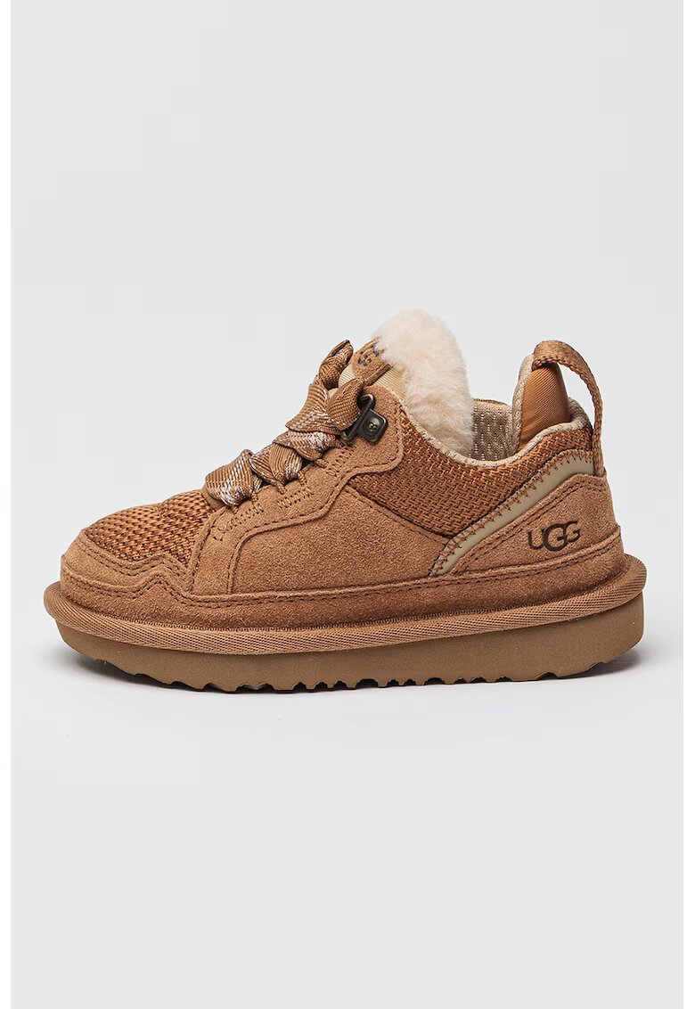 UGG Pantofi sport de piele intoarsa cu insertii textile Lowmel - Maro deschis