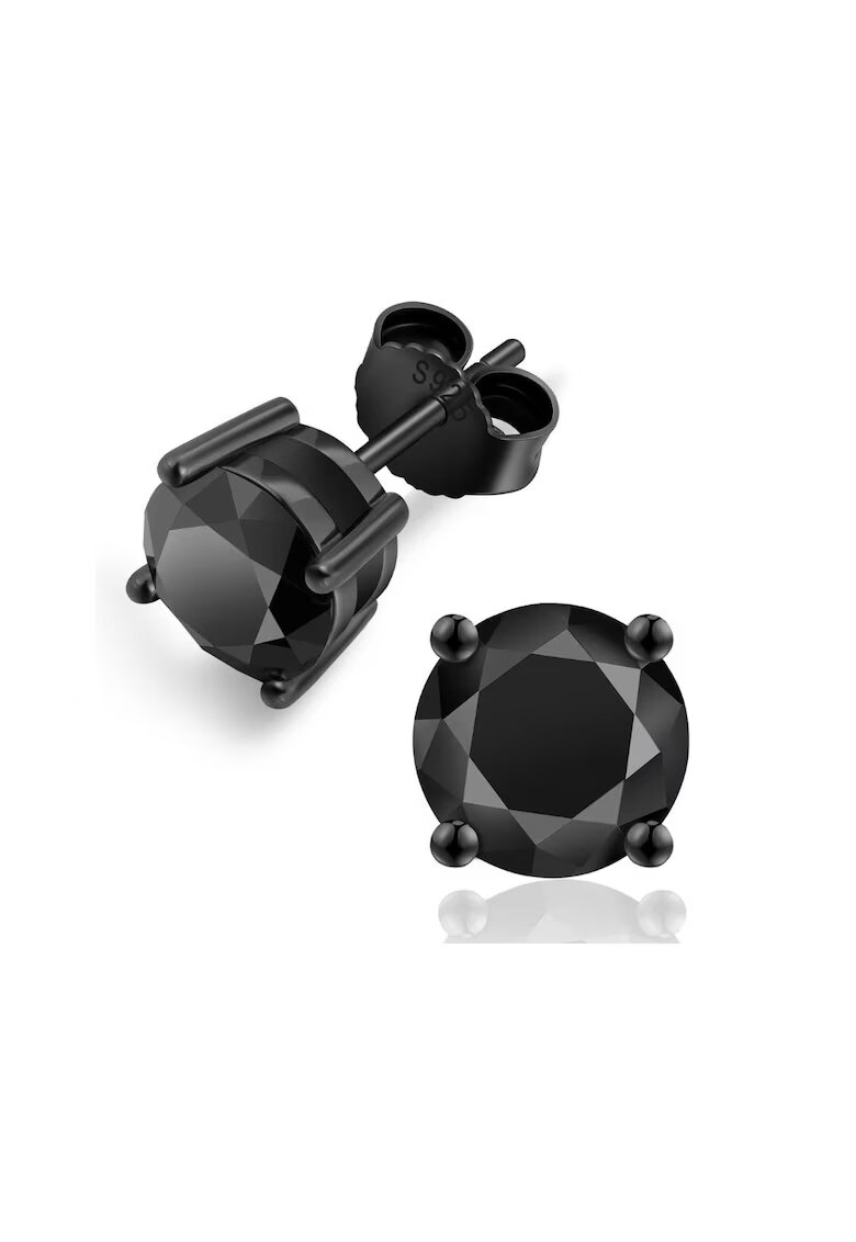 UNA VIDA Cercei Moissanite Full Black 0.6ct - 5.5mm - Argint 925