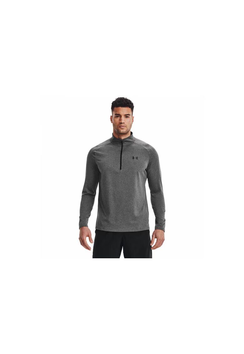 Under Armour Bluza cu logo si fermoa scurt pentru fitness Tech™