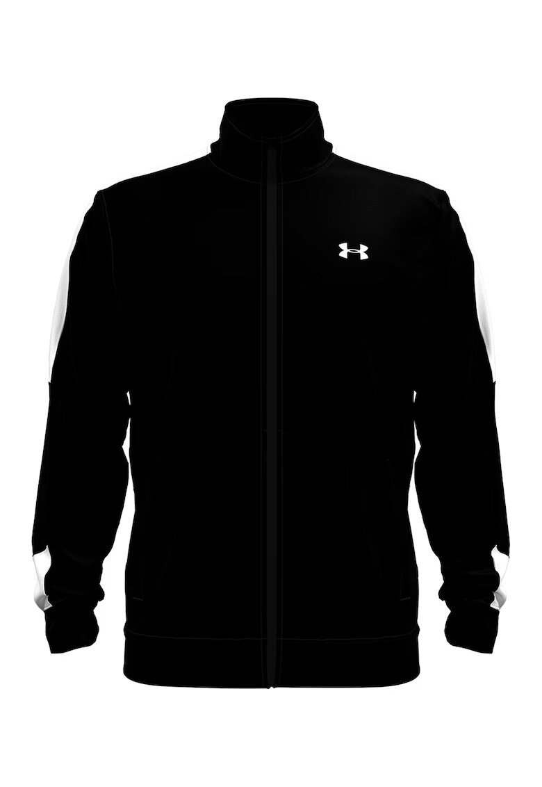 Under Armour Bluza de trening cu fermoar si imprimeu logo - Alb/Negru