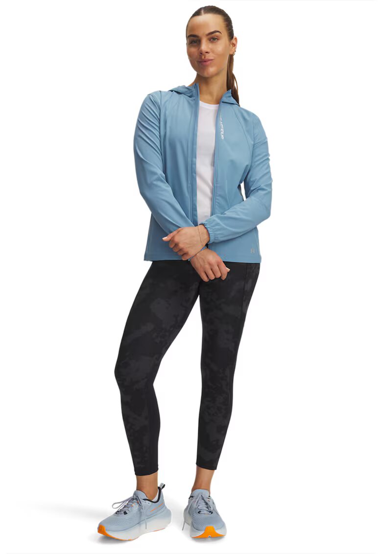 Under Armour Colanti crop cu model camuflaj - pentru alergare Launch - Negru