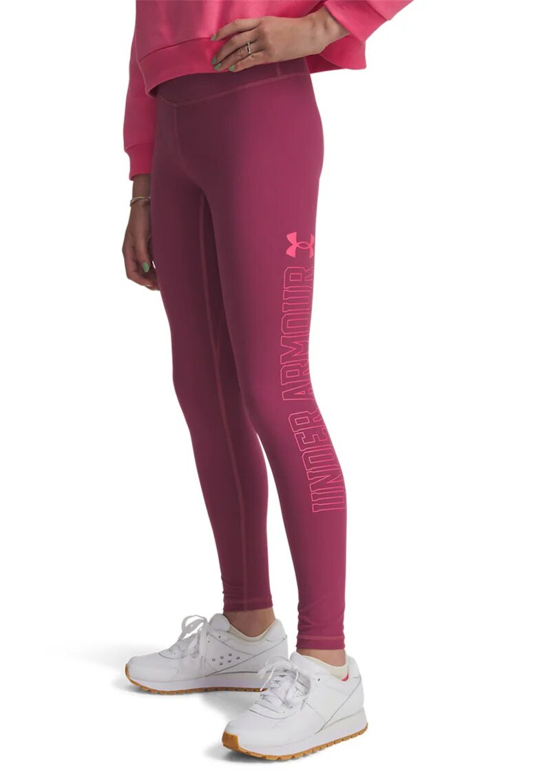 Under Armour Colanti cu imprimeu logo pentru antrenament - Roz