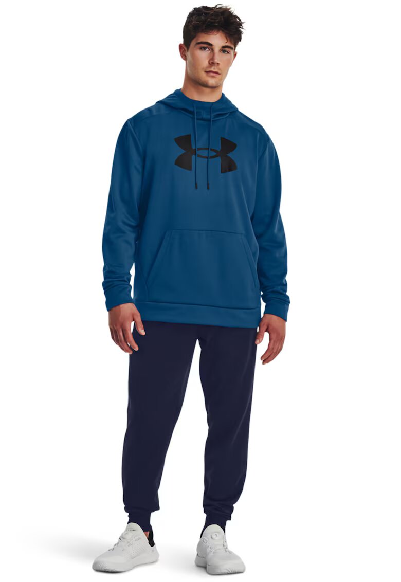 Under Armour Hanorac lejer cu imprimeu logo pentru fitness - Negru/Albastru inchis
