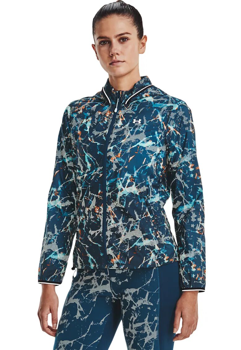 Under Armour Jacheta cu gluga - pentru alergare Storm Outrun - Negru/Albastru petrol