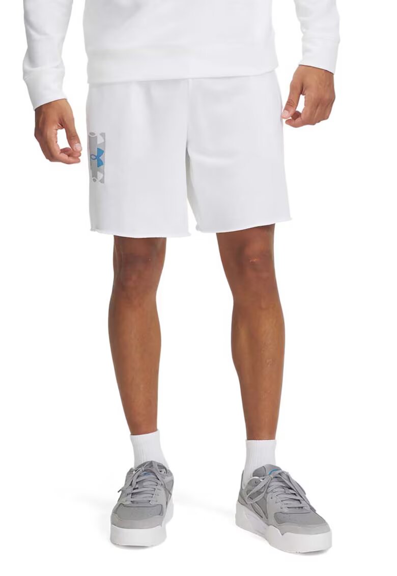 Under Armour Pantaloni scurti din amestec de bumbac cu snur in talie - Alb