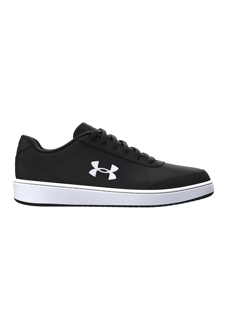 Under Armour Pantofi sport Court low-cut de piele si piele ecologica - Alb/Negru