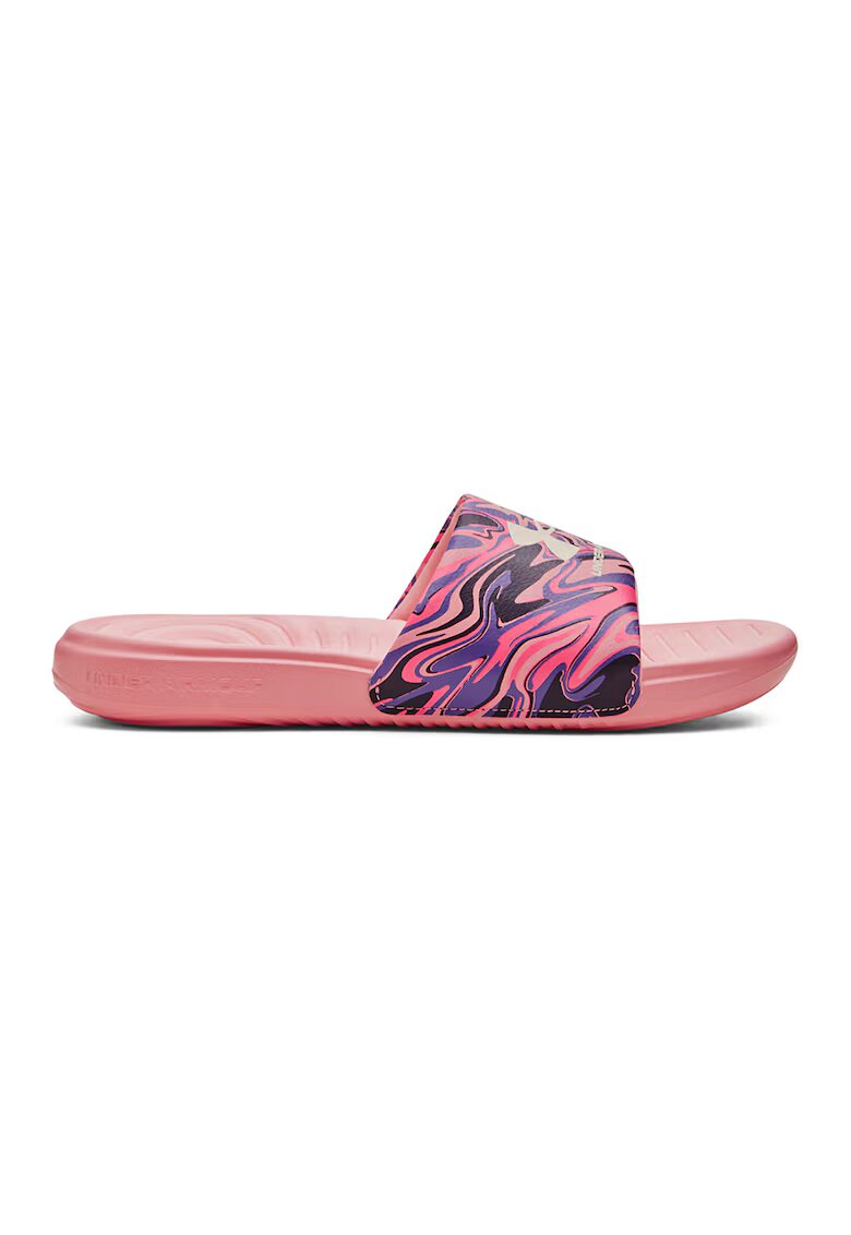 Under Armour Papuci cu model logo si abstract Ansa - Violet/Roz