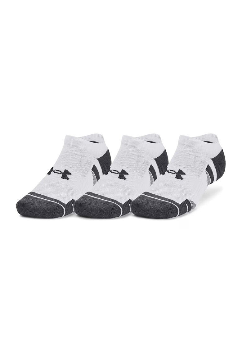 Under Armour Set de sosete pana la glezna unisex pentru fitness - 3 perechi - Alb/Negru