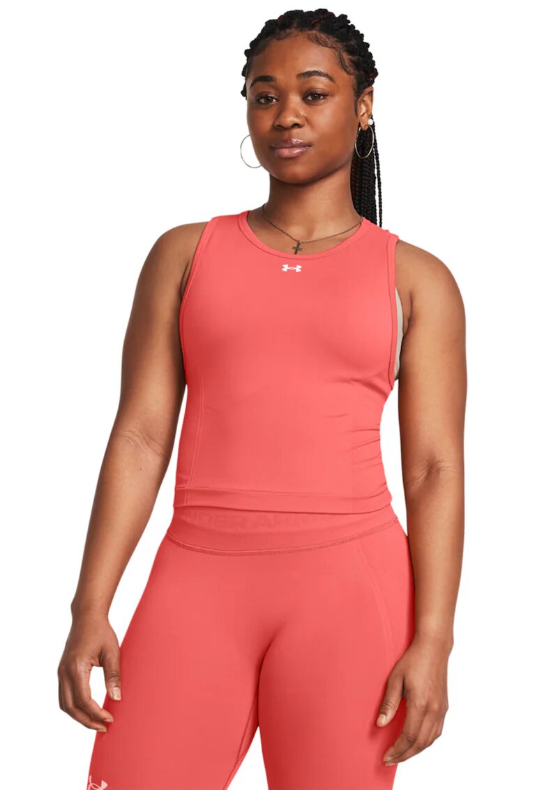 Under Armour Top crop fara cusaturi pentru antrenament Train - Coral