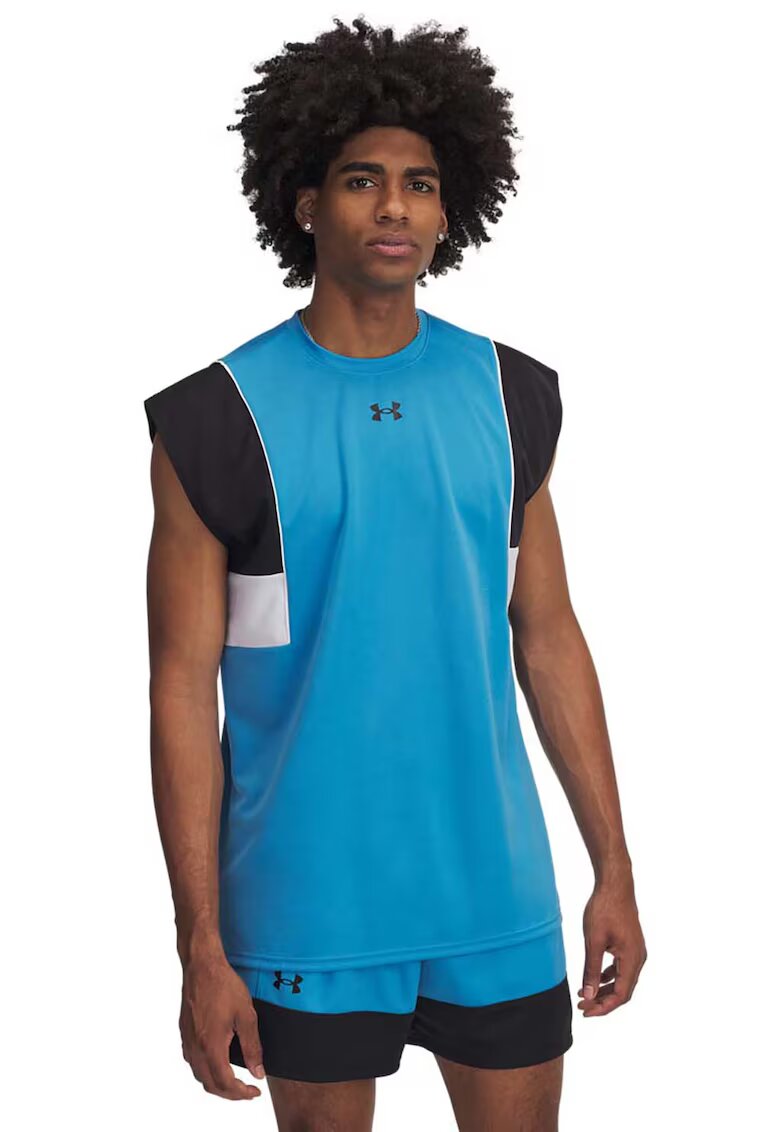 Under Armour Top cu logo pentru baschet Ua Zone - Negru/Albastru