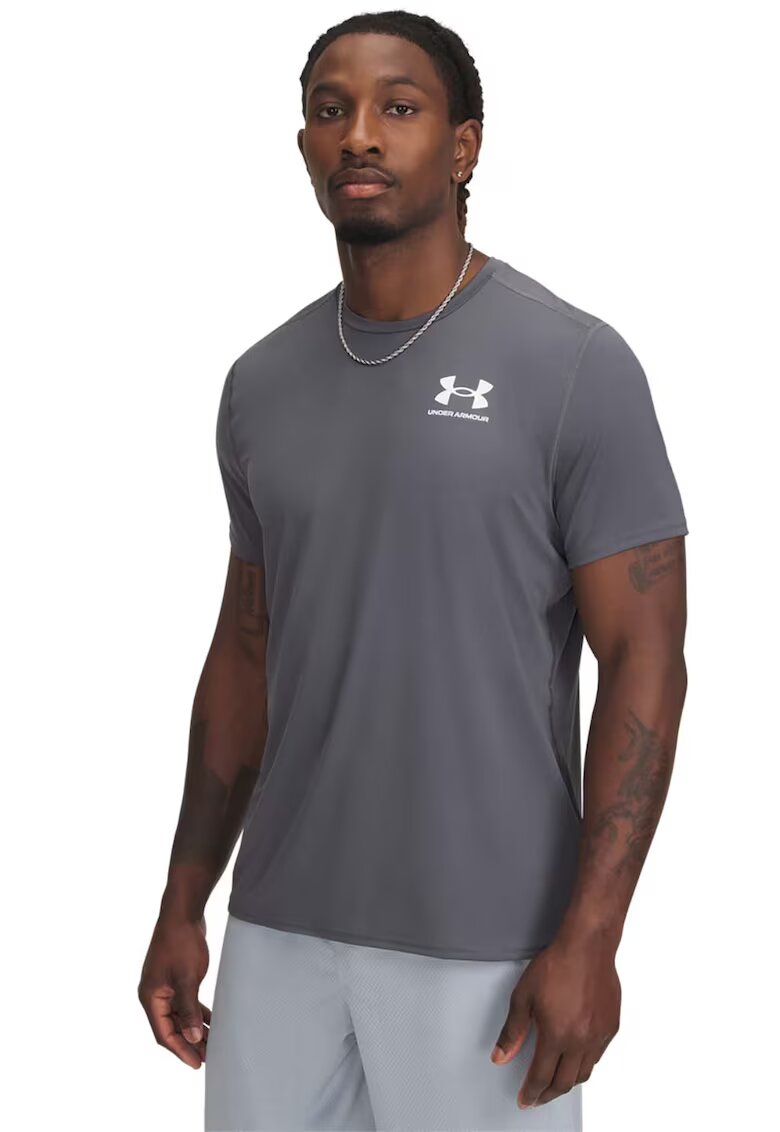 Under Armour Tricou cambrat pentru fitness Heatgear - Gri inchis