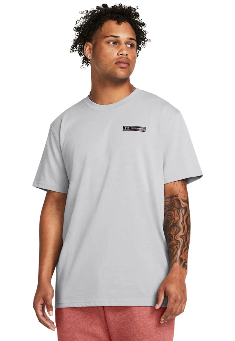 Under Armour Tricou cu decolteu la baza gatului Heavyweight - Gri deschis