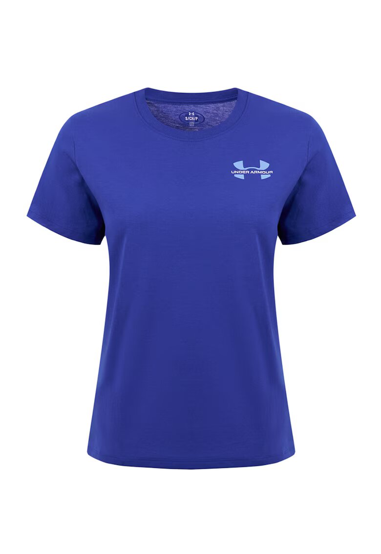 Under Armour Tricou cu decolteu la baza gatului si logo pe piept - Albastru indigo