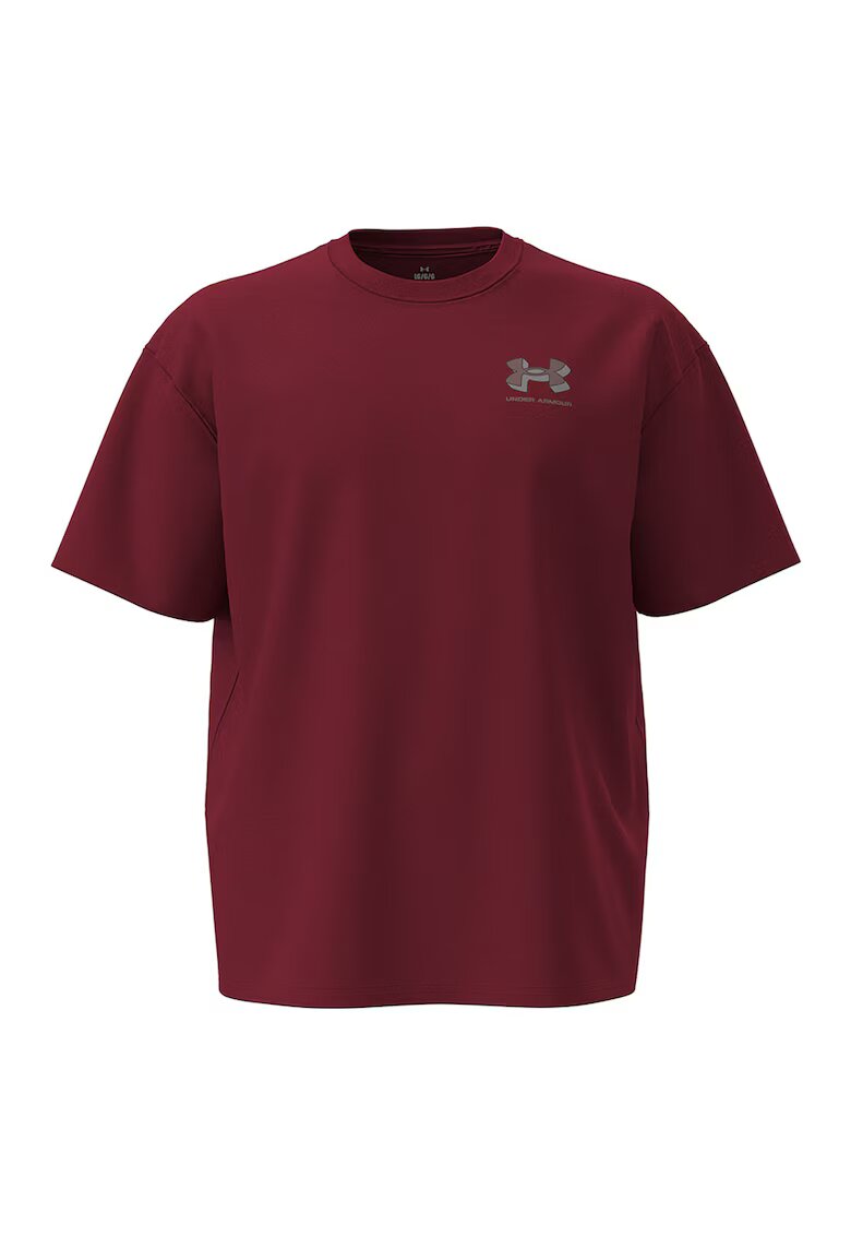 Under Armour Tricou cu decolteu la baza gatului si maneci cazute - Visiniu
