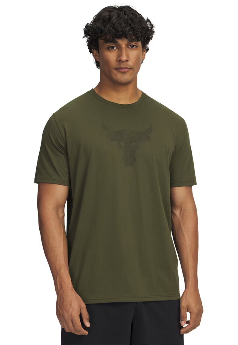 Under Armour Tricou cu imprimeu grafic Project Rock Payoff - Kaki inchis