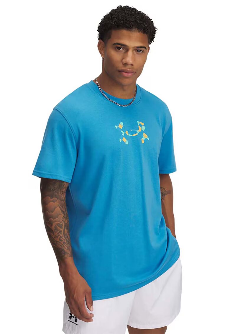 Under Armour Tricou cu imprimeu logo Holiday - Albastru